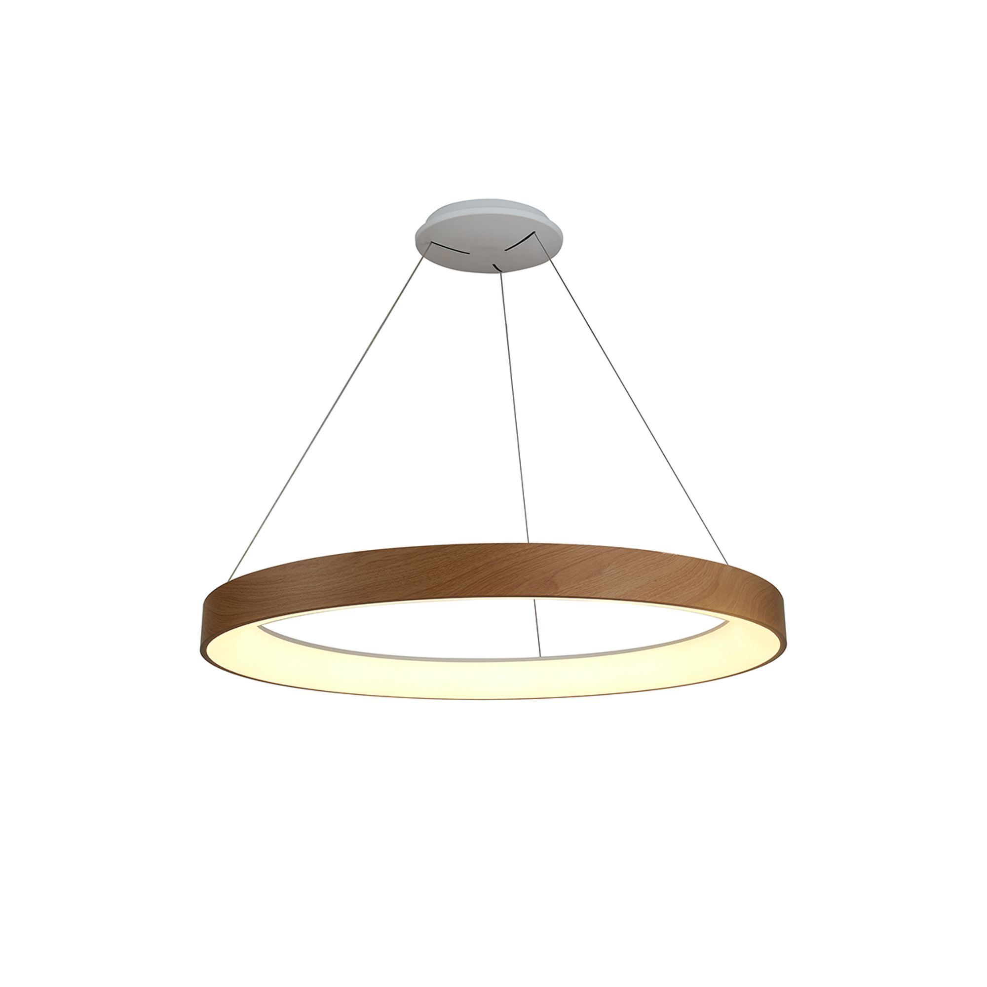 M8016  Niseko Dimmable Pendant Ring 50W LED With Remote Wood